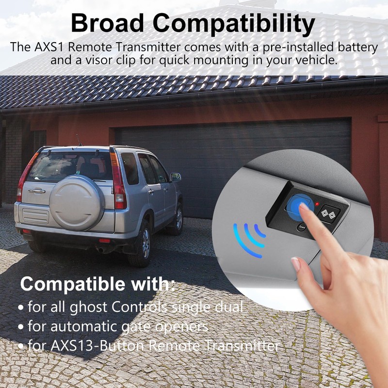 for Ghost Controls 3-Button Remote Transmitter Replacement for Automatic Gate