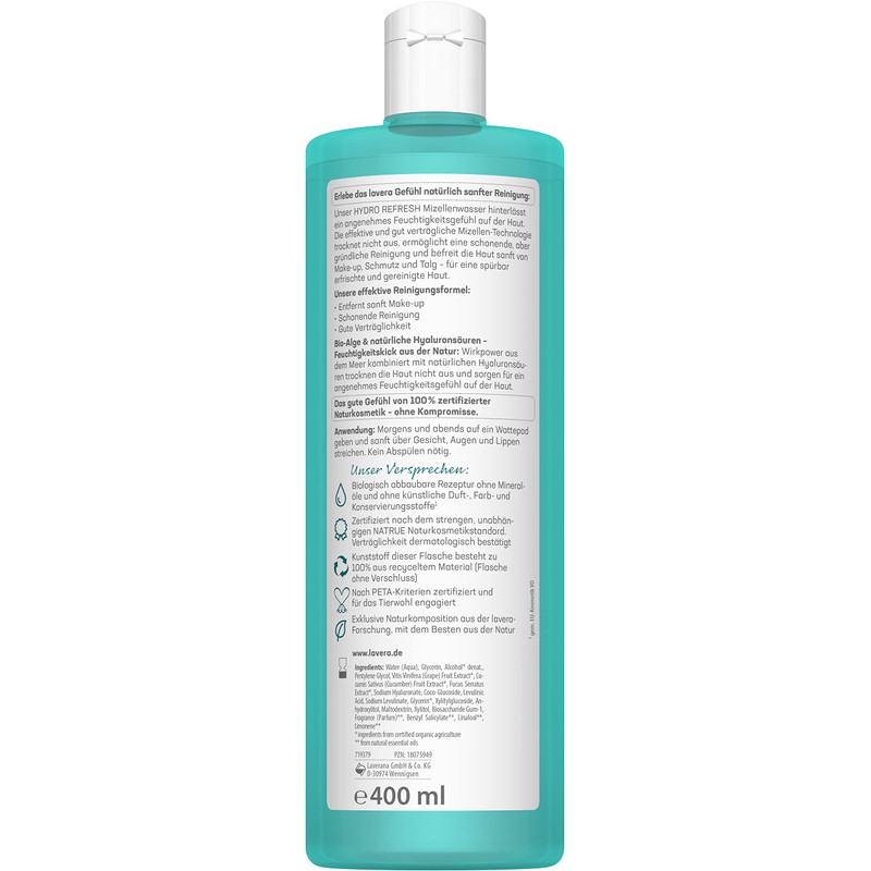 lavera Hydro Refresh Micellar Water - with Algae and Hyaluronic