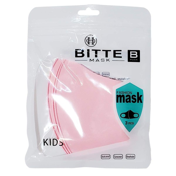 Cocohoney Bitte Fashion Face Mask for KIDS (3pcs/bag) (Pink)