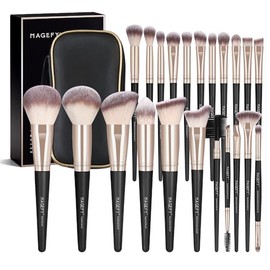 MAGEFY Brochas de maquillaje, juego de 22 piezas de brochas de maquillaje premium profesionales sintéticas con estuche, juego de brochas de maquillaje