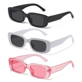 JASPIN Rectangle Sunglasses for Women Men Trendy Y2k Retro 90s Sun Glasses UV Protection Cool Square Frame