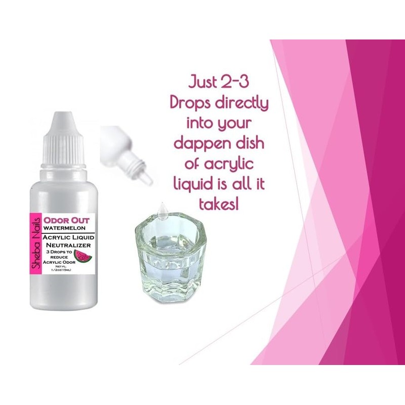 SHEBA NAILS Odor Out Acrylic Liquid Neutralizer 1/2oz Watermelon Scent-
