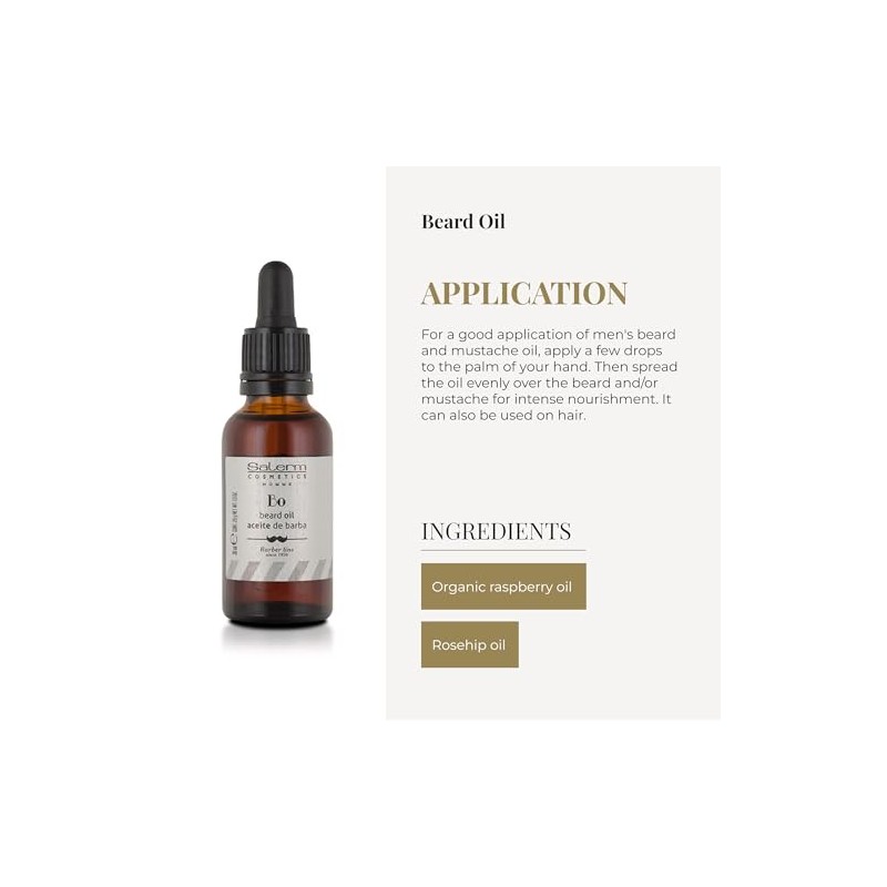 Salerm Homme Beard Oil, 1.0 Ounce/30 ml