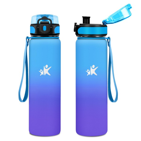 KollyKolla Drinking Bottle, 1 Litre, Stainless Steel, BPA-Free, Thermos Flask,