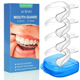 ACWOO Mouth Guard for Teeth Grinding, Pack of 4 Bite Splint to Prevent Teeth Grinding, Teeth Splint Grinding, Grinding Splint for Night, Bite Splint for Mouth Guard, Snoring Splint, 2 Sizes (A)