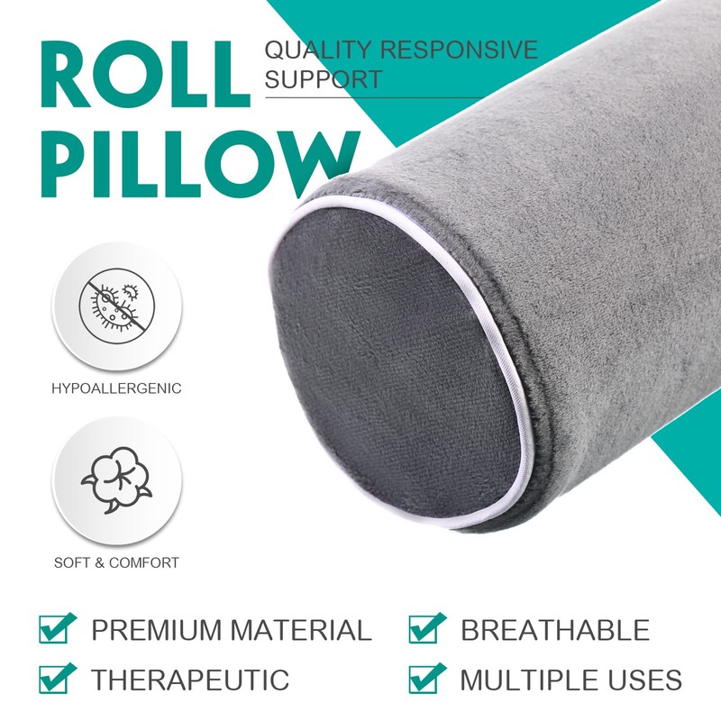 2 Pieces Bolster Pillow Round Neck Roll Pillow Cervical Cylinder