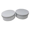Premium Cookie Tin (2 Pack) Pure White, Elegant Classy Empty