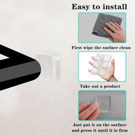 6 Pcs Transparent Self-Adhesive Walls Door Knob Protector Set, No Damage Wall Protectors from Door Knobs, Clear Shock Absorbent, Doors Stoppers Wall Protector for Home Office (Square)