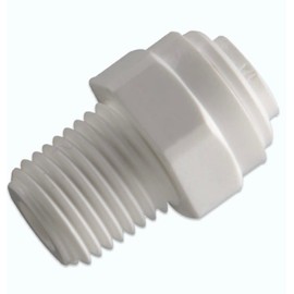 IPW Industries Inc - Male Adapter Connector Fitting for Water Filters and Reverse Osmosis (3/8" NPT x 1/4" OD Quick Connect)