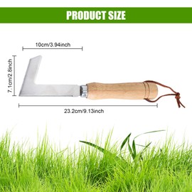 Kioiner Crack Weeder, 23cm/9inch Stainless Steel Manual Weeder, L-Shaped Side-Walk Weed Puller Spatula Crevice Weeding Tool for Garden Lawn Yard Bricked Patio Terrace Sidewalk Driveway Paving Moss