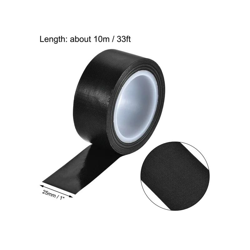 Seadiquiet 1Roll Black 1" x10m Black PTFE Teflon Tape Nonstick