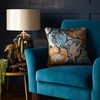 Laurence Llewelyn-Bowen Velvet Cushion – Ochre & Navy Damask Floral