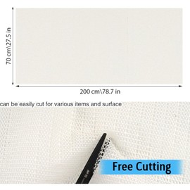 RODISHOMM 70 x 200 cm Non-Slip Carpet Underlay, Cut to Size Carpet Non-Slip Mat, Carpet Stopper for Secure Hold, PVC Carpet Gripper for Carpets, Tablecloths and More (White)