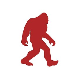 Bigfoot Sasquatch Sticker Vinyl Decal Notebook Car Window Laptop 7"x 5" (Red)