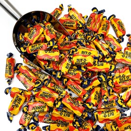 Bit 0 Honey Candy - 3 LB Bulk Bag - Individually Wrapped Retro Candy - Real Honey And Almond Taffy
