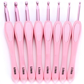 Crochet Hook Set for Abs 8Pcs Knitting Plastic Handle Thickness Sweater for Pink Knitting Crochet for Polymer Crochet Instrument Crochet Hooks