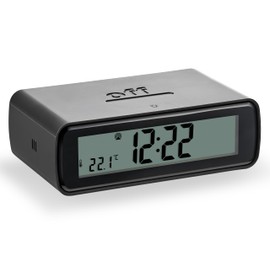 Atlanta Radio Alarm Clock Digital LCD Flip Clock Light Snooze Repetition Crescendo Alarm – 1874/7 (Black)