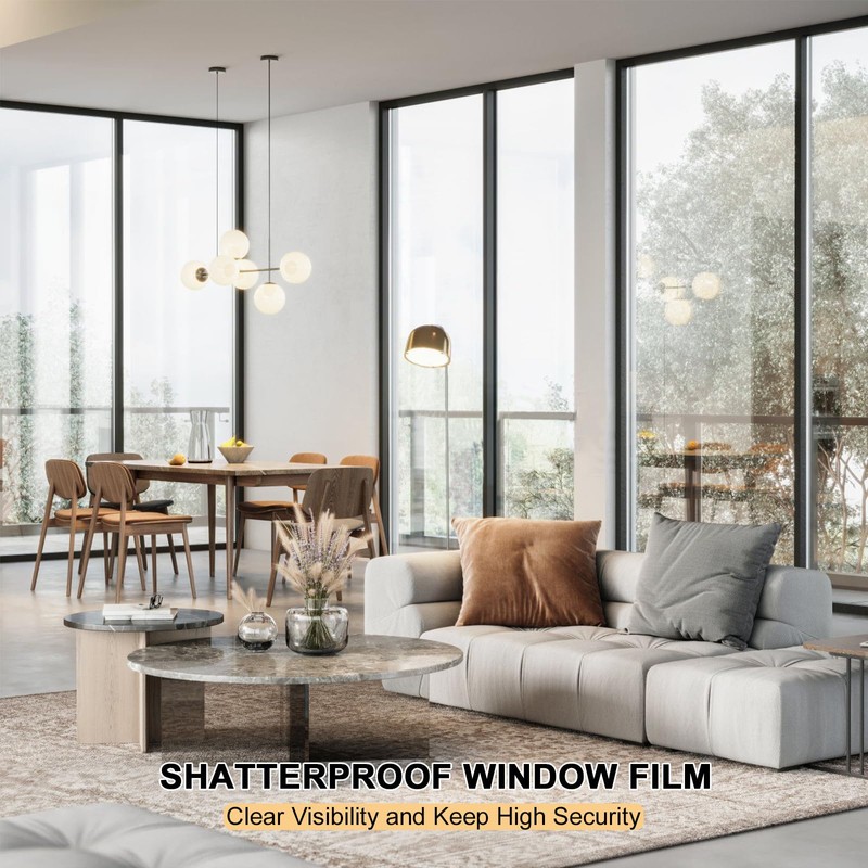 2 Rolls Window Security Film 17.3in X 9.84ft, Shackcom Tempered