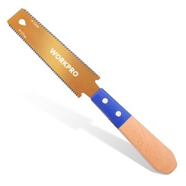 WORKPRO 6 Inch Japanese Pull Saw, Double-Edged Hand Saw for Wood Cutting with 14&17 TPI, SK5 Flexible Blade Flush Cut Saw with Non-Slip Beech Handle, Narrow Head for Fine Woodworking