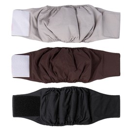 Amaliy Nappies for Dogs (Pack of 3) - Washable Male Dog Nappies Dog Belly Band (Waist: 42-50 cm)