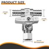 2-PCs HeSun PEX-B Crimp Tee Stop Valve, 1/2" x 1/2"