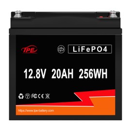 TPE Deep Cycle LiFePO4 Battery 12V 20Ah LiFePO4 Lithium Iron Phosphate Battery Built-in BMS, Rechargeable Battery with 3000+ Life Cycles &10-Year Lifetime Perfect for RV Solar Golf Cart Boat