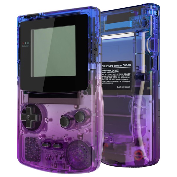 eXtremeRate IPS Ready Upgraded Case & Buttons for Gameboy Colour, DIY Replacement Full Case Housing for GBC OSD IPS & Regular IPS & Standard LCD (Clear Bluebell Purple) - No Console & No IPS Screen