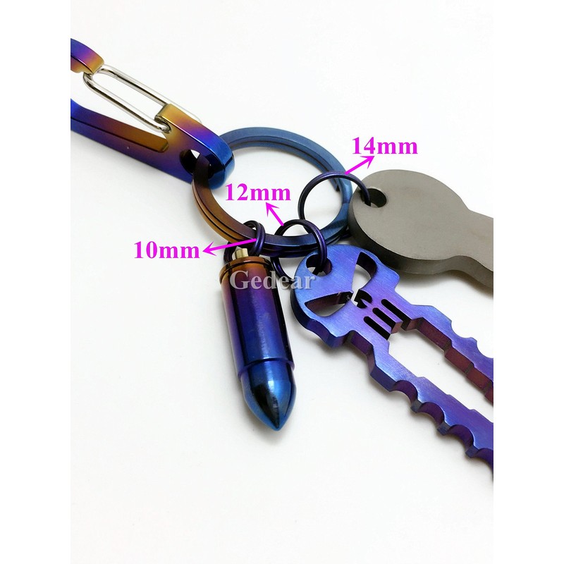 TIKING 10pcs/lots 0.47"/12mm Micro Titanium Ti Split Key Ring Keychain