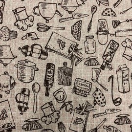 Kt KILOtela Printed Linen Fabric Sold by the Metre – Width 280 cm – Choice of Length 50 in 50 cm | Xef – Brown, Beige