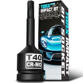 Aiourx 1/2" Drive T40 Torx Star Bit Socket, CR-MO Steel, Motorcycle, Bicycle Machinery Repair