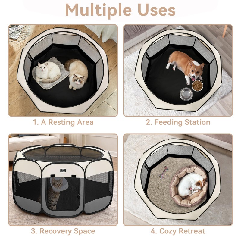 Dog Playpen for Small Dogs & Puppies, 50.39" Portable Indoor