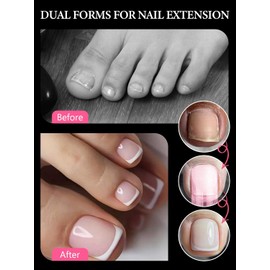 EBANKU Moldes Para Uñas De Gel Polivinílico Para Pies, Rosas, Cuadrados, Largos Y Dobles, Para Extensiones De Uñas Pediátricas, Reutilizables, 120 Unidades, 12 Tamaños