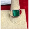 Natural Creations Men’s Sterling Silver Ring Size 8 Rainbow Malachite