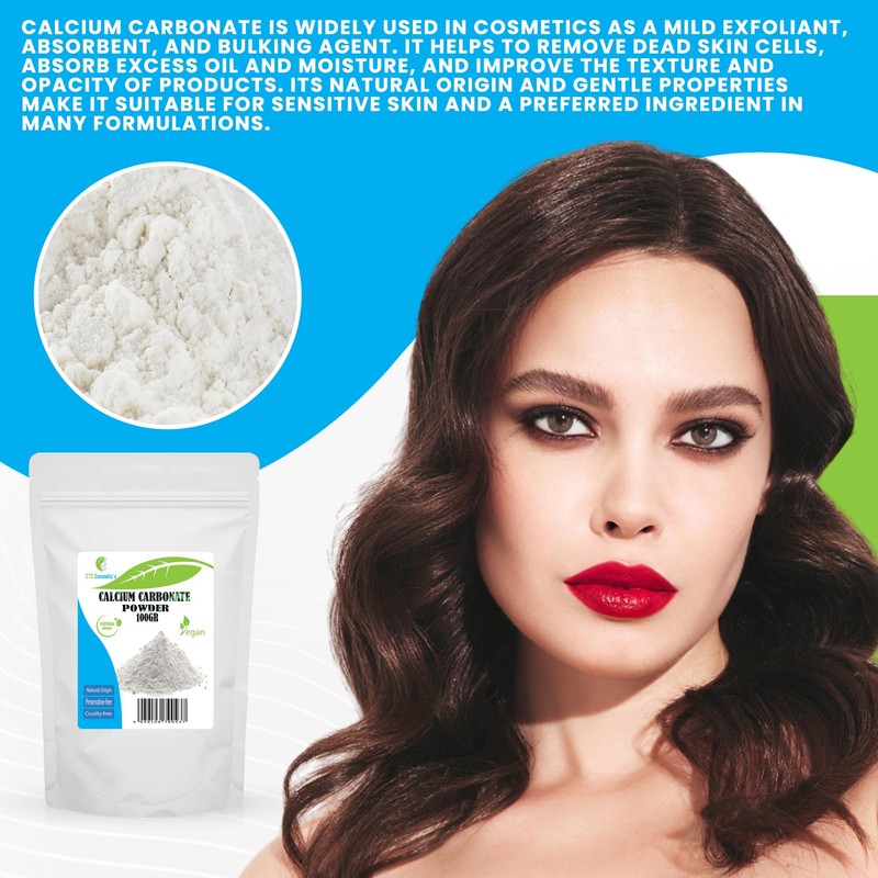Calciumc Arbonate Powder 100 g Used in Mineral Makeup Formulations