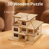 3D Wooden Puzzles for Adults,DIY Color Modern Villa Wooden Model