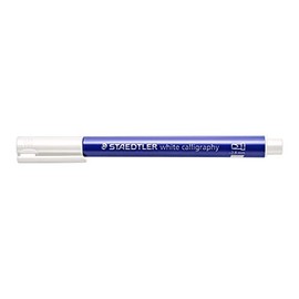 STAEDTLER Metallic Calligraphy Marker with Calligraphy Tip, Line Width 2.8 mm, Opaque on Light and Dark Paper, Easy to Wipe Off Smooth Surfaces, 10 Pens, White, 8325-0