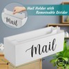 DRASTAR Mail Organizer, Mail Holder with 2 Slots, White Mail