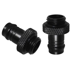 G1/4" to 3/8" Barb Fitting ZZLZX 2PCS G1/4" to 3/8" Soft Tubing Barb Extender Connector for Computer Water Cooling System, Black Barb Elbow Water Cooling Fittings