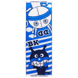 Kusubashi Mon Ori Face Towel Jacquard Towel Let's Go! Anpanman Slim Towel Baikinman & Dadandan Blue Approximately 11.0 x 31.5 inches (28 x 80 cm) A-89231-31-B