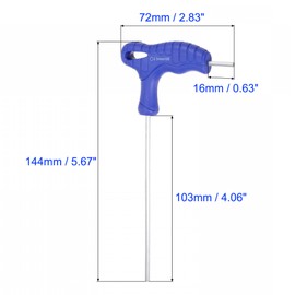 Unifizz 2.5mm Metric T-Handle Hex Key Dual Flat Head Hexagon Wrench Spanner Cr-V Steel Allen Key
