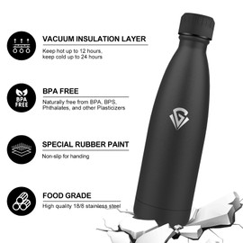 Stainless Steel Drinking Bottle, 750 ml, Vacuum Insulated Bottle, BPA-Free, Thermos Flask, Leak-Proof, Water Bottle for Running, Bike, Adults, Fitness, Cycling, School, Bubble