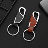 BUZZxSELECTION AC116 Men's Key Chain Stylish Key Ring Leather Metal