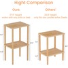 exilot Solid Wood Side Table, 2-Tier Tall End Table with