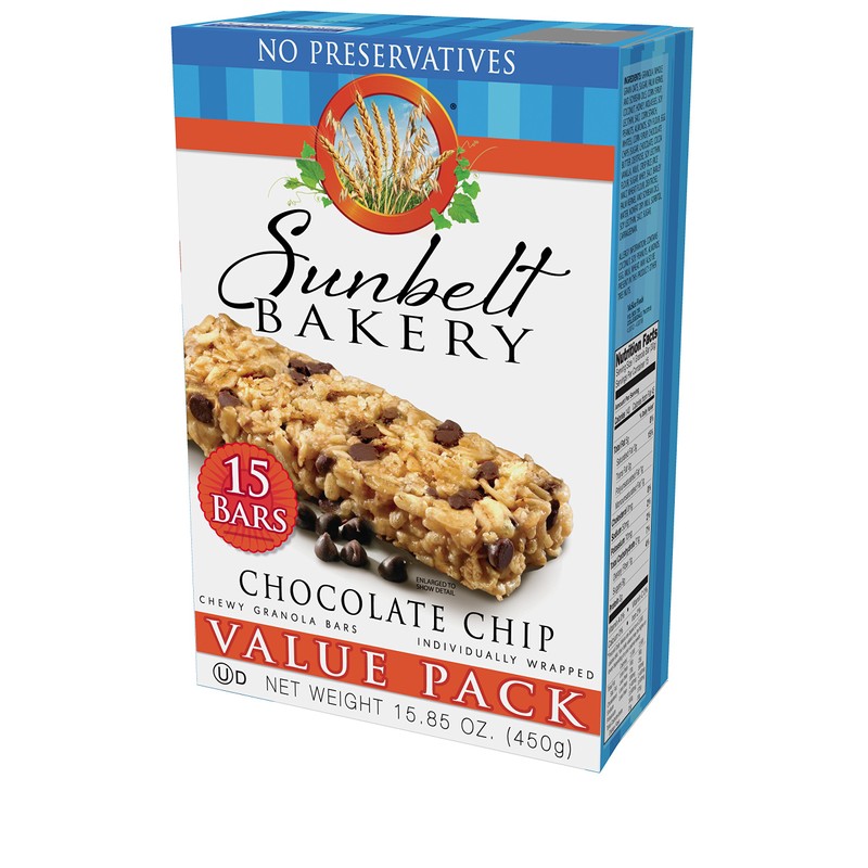 Sunbelt Bakery Chewy Chocolate Chip Granola Bars, 1.1 oz Bars,