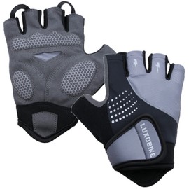 LuxoBike Cycling Gloves Mountain Bike for Men – Shock Absorbing SBR Gel Padded – Anti Slip Palm – Ultra Breathable – Specialized for Mens Bicycling, Biking, MTB Biker, Road Bicycle Riding