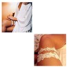 Honbay 2PCS Lace Flower Leaf Design Bridal Garter Stretches Garter
