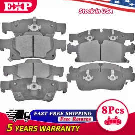 EXPPOWER Brake Pads for 2011 - 2018 Dodge Durango Jeep Grand Cherokee Front Rear Ceramic
