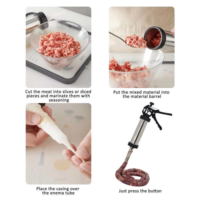 iChase 1.5LB Large Capacity Jerky Gun Kit, Stainless Steel Beef
