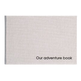 Malden International Designs 1 Up Our Adventure Book 4x6 Fabric Photo Album Hardcover Brag Book Gray with Black Accent
