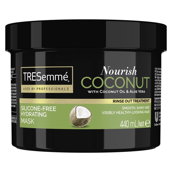 TRESemmé Nourish Coconut Hydrating Mask rinse-out hair treatment with Coconut Oil & Aloe Vera for smooth, shiny, healthy-looking hair 440 ml